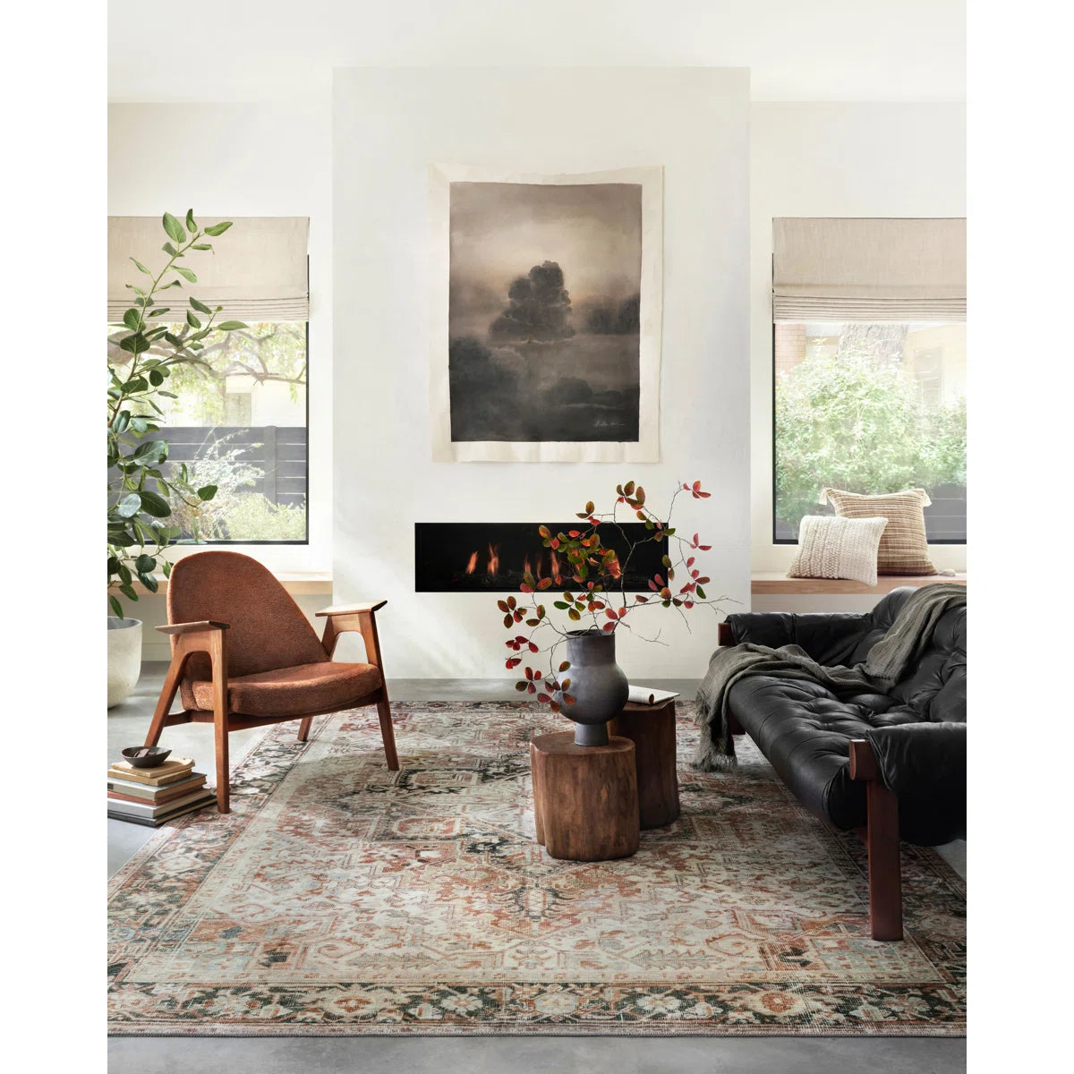 Lenna Rust / Charcoal Area Rug